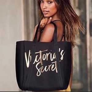 New Victoria’s Secret black with gold logo tote
